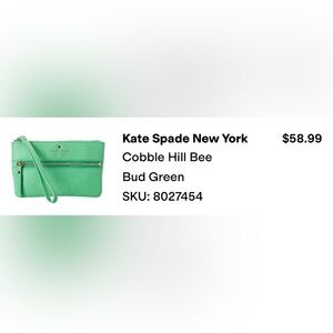 Kate Spade Mint Green Wristlet